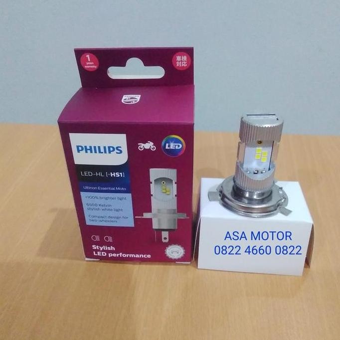 BOHLAM LAMPU DEPAN LED PHILIPS KAKI 3 HS1 UNTUK MOTOR SCOOPY/VIXION [terbaik]