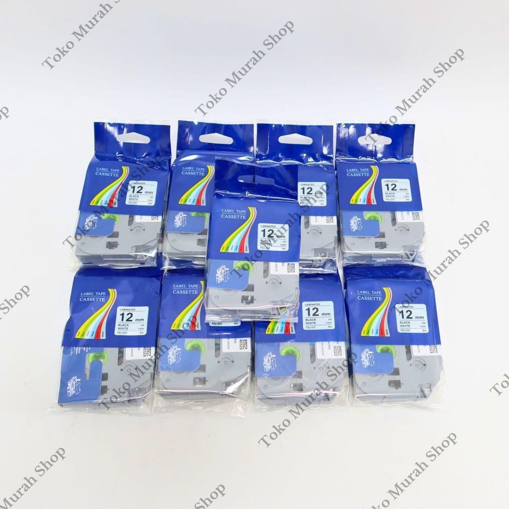 

Pita Label Tape For Printer Brother 12mm Black Ink White Printer Label TZc-231