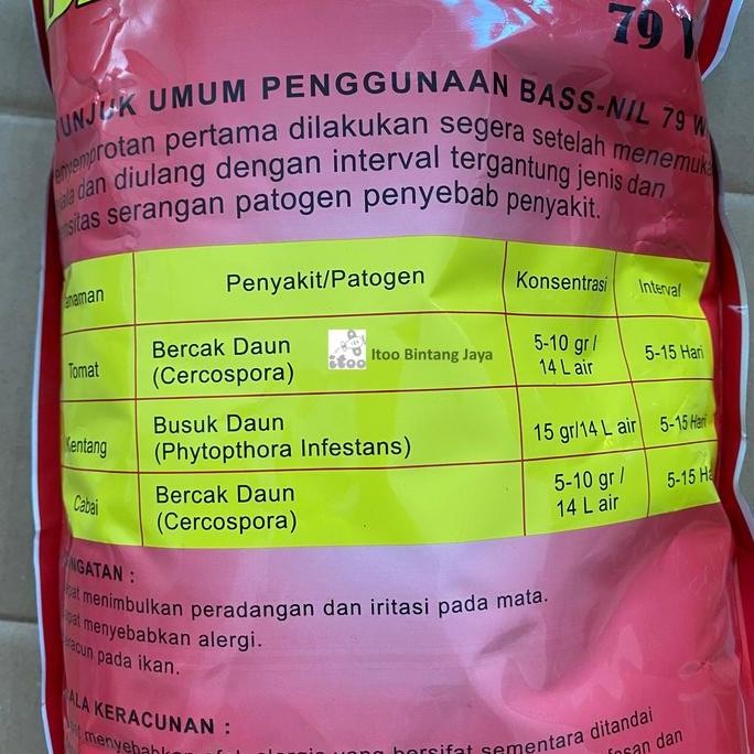 Fungisida Bassnil Bass-Nil Klorotalonil 79 Wp 1 Kg