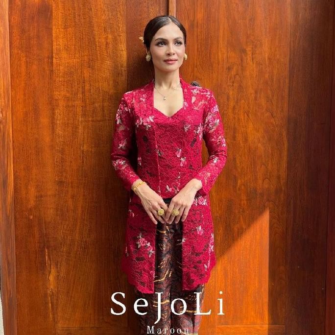 Baju Atasan Kebaya Kutubaru  Brokat Katun Panjang Lengan Panjang Sejoli Sulam