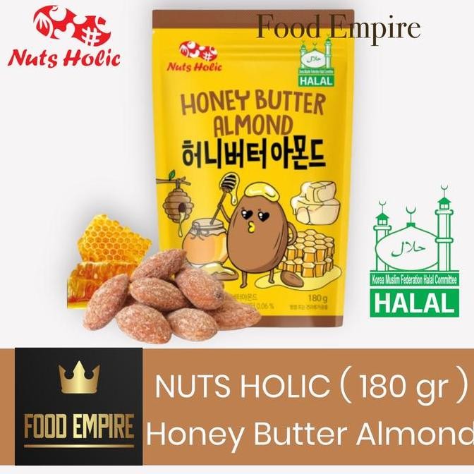 

( 180 gr ) NUTS HOLIC Honey Butter Almond | Snack Kacang Almond Korea