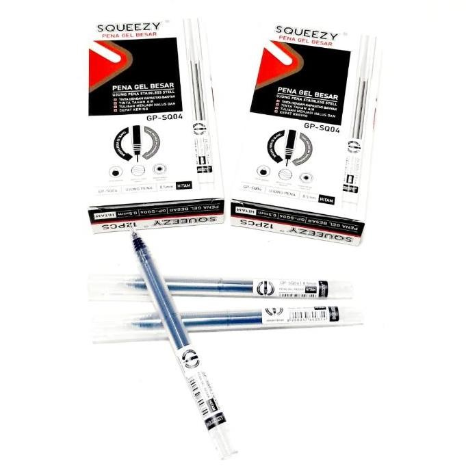 

Up Harga Grosir Per (1Dus/12Kotak/144Pcs ) Pulpen Pena Gel Besar 0.5Mm Gp-Sq04 Tinta Hitam Squeezy