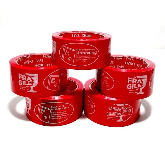 

Up Harga Grosir (1Karton/72Pcs) Lakban Fragile Unboxing Hoki 2X45X80Y