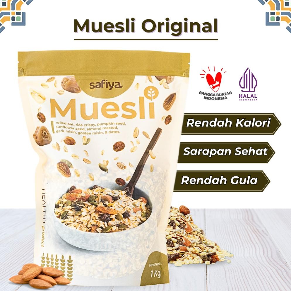 

Safiya Muesli Original 1 Kg Diet Sereal Sarapan Sehat Premium