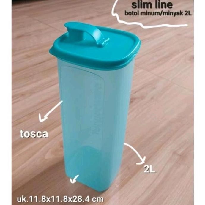 SLIM LINE 2liter 1pcs botol minum tupperware ukuran 2liter/ slimline 2L TUPPERWARE