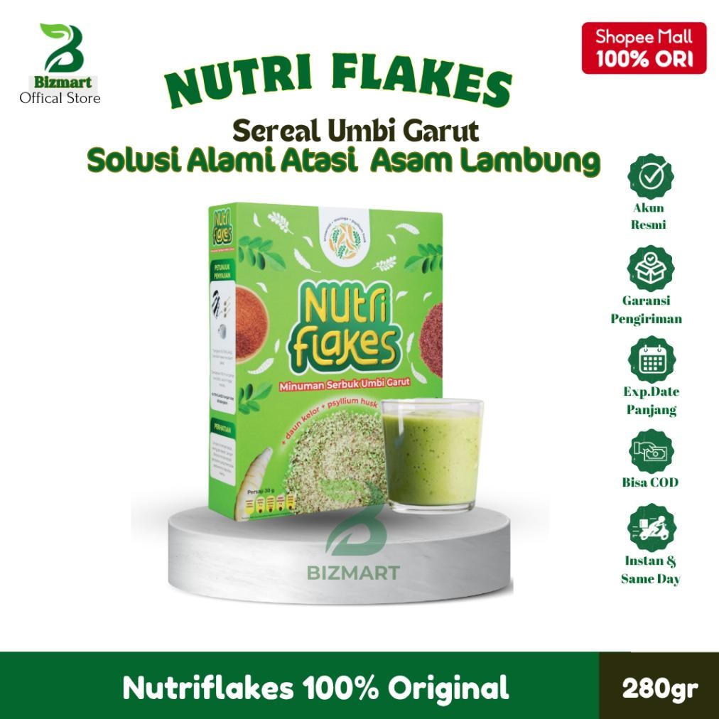 

Nutriflakes Sereal Umbi Garut Plus Daun Kelor Solusi Maag Asam Lambung Mual Sesak Nafas Original