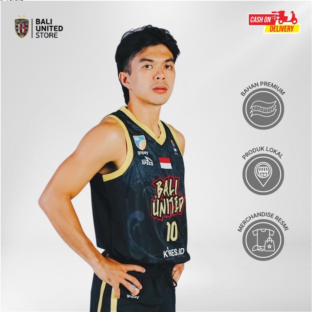 Bali United Jersey Basket Basketball Alternative Jersey 2025 - Official Basket Sport Black