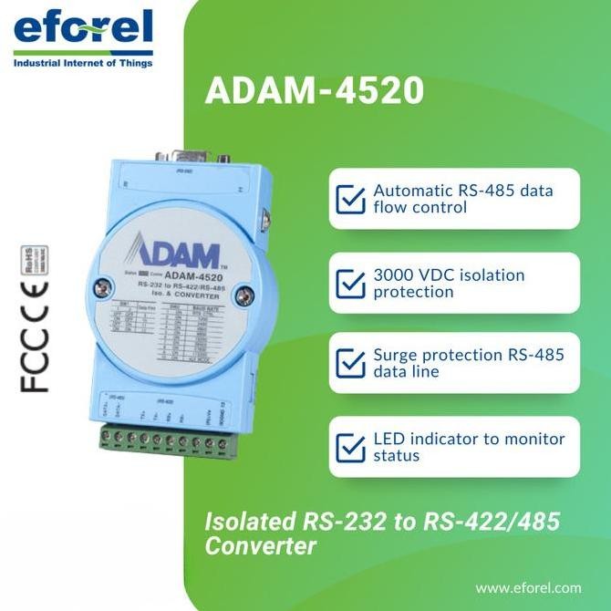 ADAM-4520-F Industrial Konverter Serial RS-232 to RS-485 Advantech