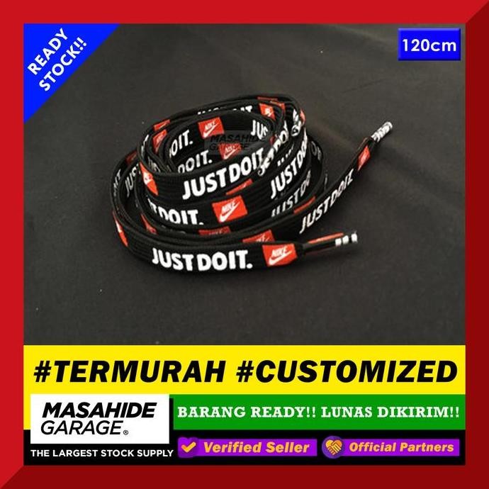 Just Do It Laces Black Nike Limited Shoelaces Tali Sepatu Hitam 120Cm