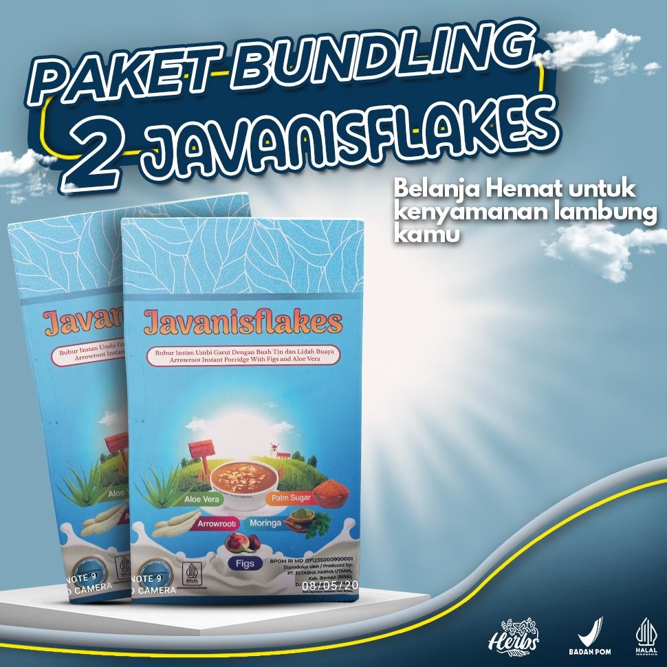 

2 Box Javanisflakes Sereal Umbi Pati Garut Atasi Gerd Asam Lambung Maag BPOM & Halal