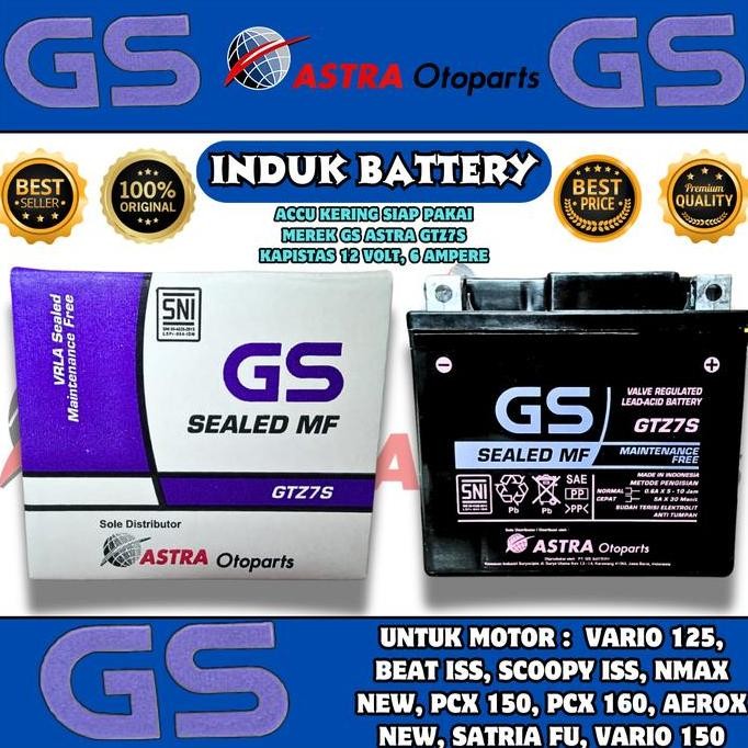 Aki Original Motor Satria Fu 150 Gs Astra Gtz7S Mf Aki Kering