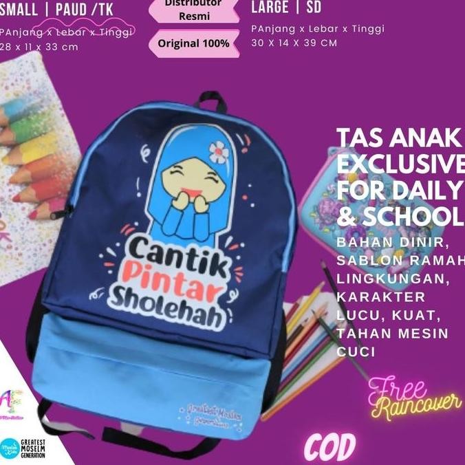 

Spesial Tas Anak Moslemkids Large Cantik Pintar Sholehah Tas Sekolah Tk Sd