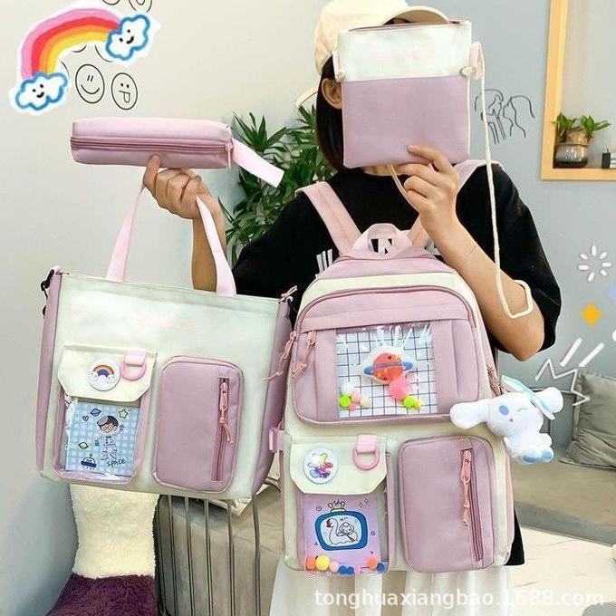 

Diskon Istanasekolah_(Tas H.A. ) (4 In 1) Tas Ransel Multifungsi Cantik Dan Unik / Tas Anak Anak Sekolah / Tas Anak Set 4 Pcs_