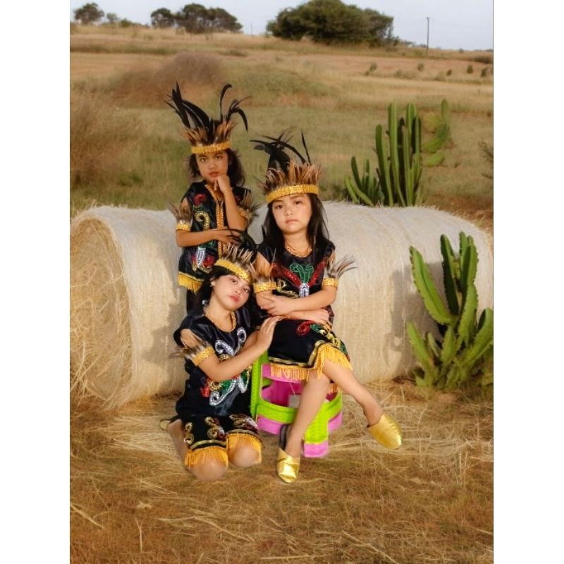 Baju Adat Dayak Anak Perempuan / Baju Adat Kalimantan Anak Perempuan / Baju Dayak Anak Cewek Cewe
