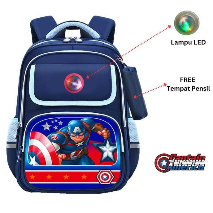 

Terjangkau Tas Sekolah Sd Ransel Import Anak Laki-Laki Backpack School Import Waterproof Tas Punggung Anak Cowok Karkater Superhero Marvel #2358 Led