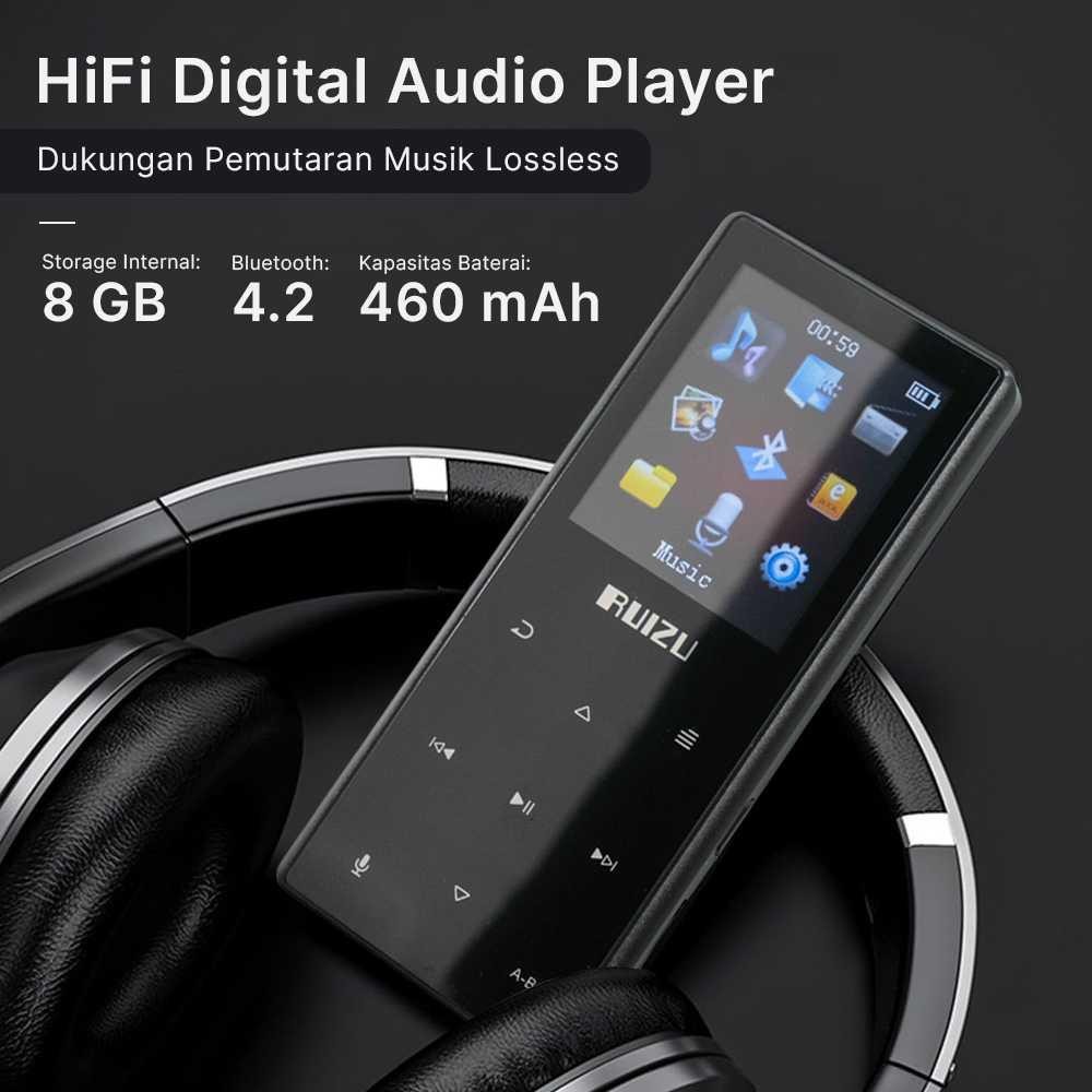 RUIZU HiFi Digital Audio Player DAP MP3 Player Bluetooth - Kualitas Suara Superior, Fleksibilitas Bl