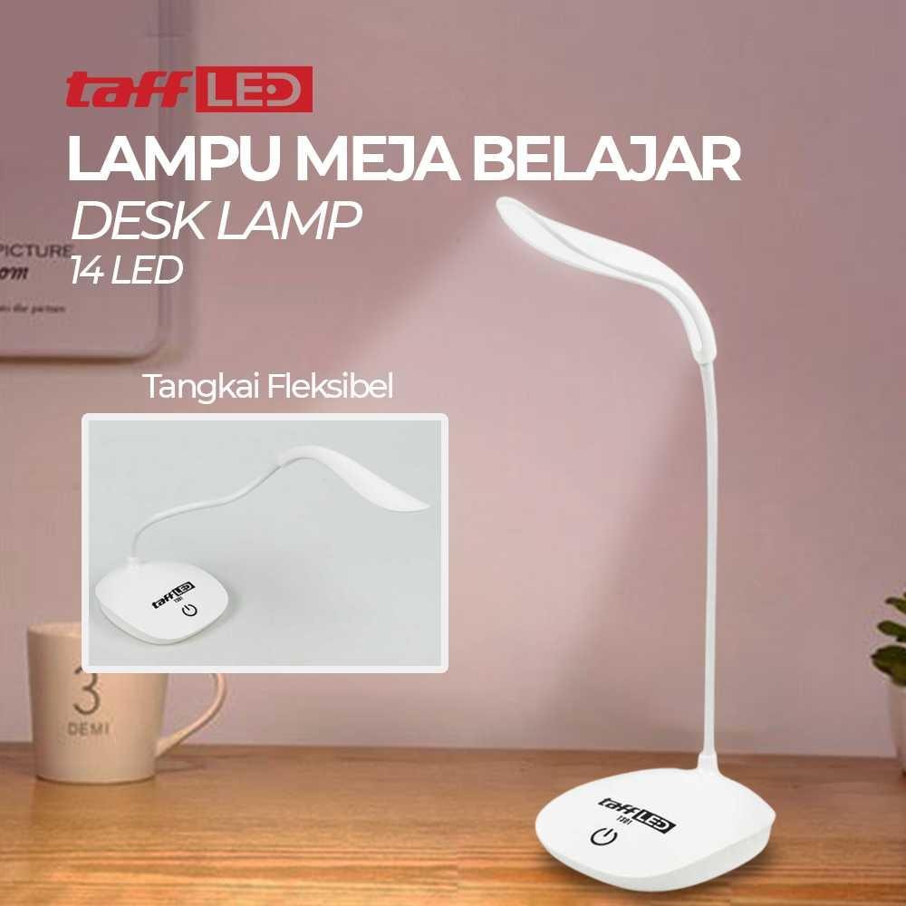 TaffLED Lampu Meja Belajar Desk Lamp Rechargeable - Pencahayaan Fleksibel, Perlindungan Mata, Batera