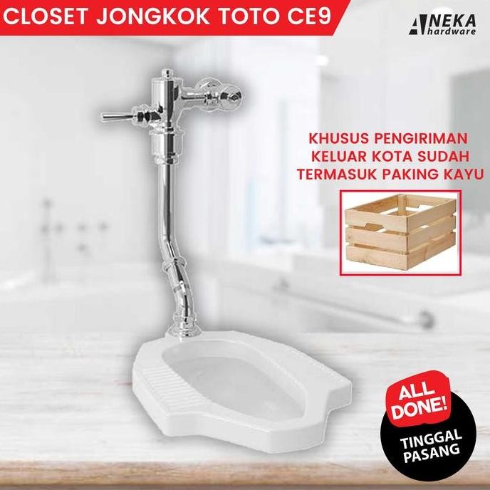 Closet Jongkok TOTO CE9 Komplete Set Push Valve / Kloset Jongkok Flush