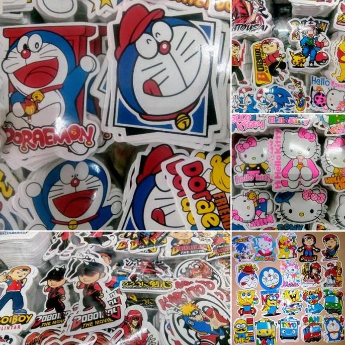 Sticker Isi 850 Pcs Motif Kartun Animasi Anak Stiker Motor Helm Kaca
