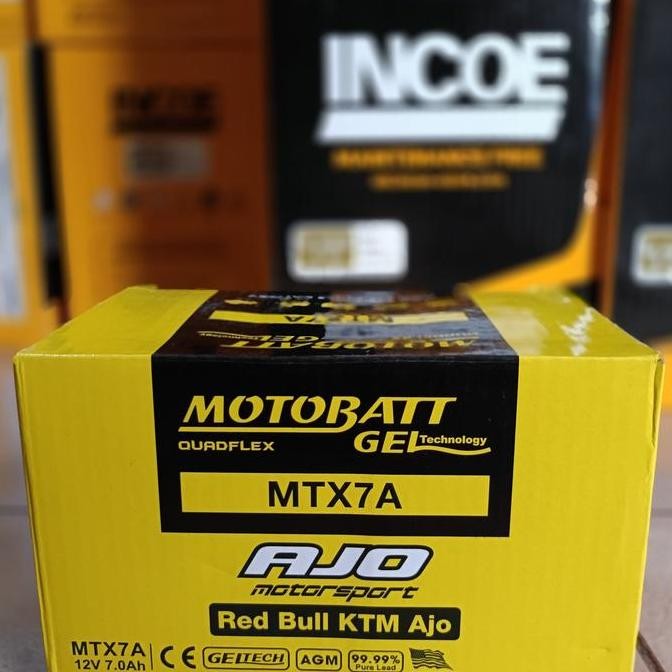 Aki Motor Bajaj Pulsar Ns200 Motobatt Mtx7A Aki Kering/Aki Gel