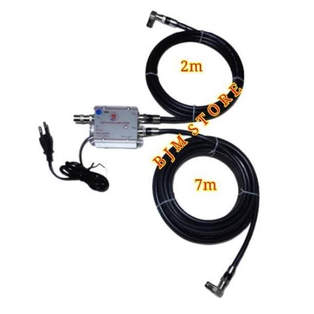 Terlaris Paket Kabel Antena Tv Paralel 2 Tv + Booster - Siap Pakai