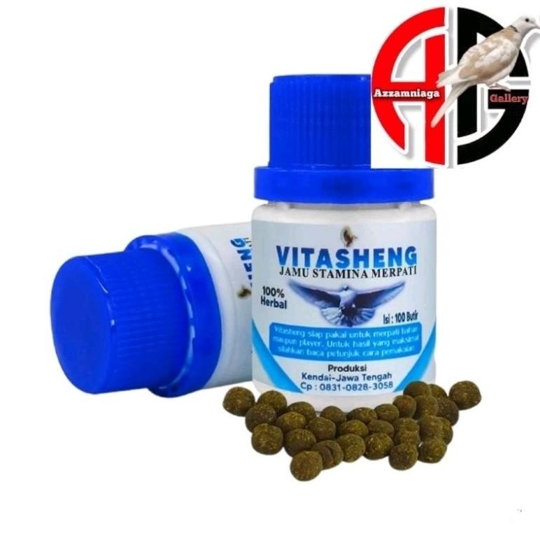 JAMU VITASHENG BIRU | JAMU MERPATI VITASHENG MENAMBAH POWER DAN STAMINA MERPATI 100 Butir ND8