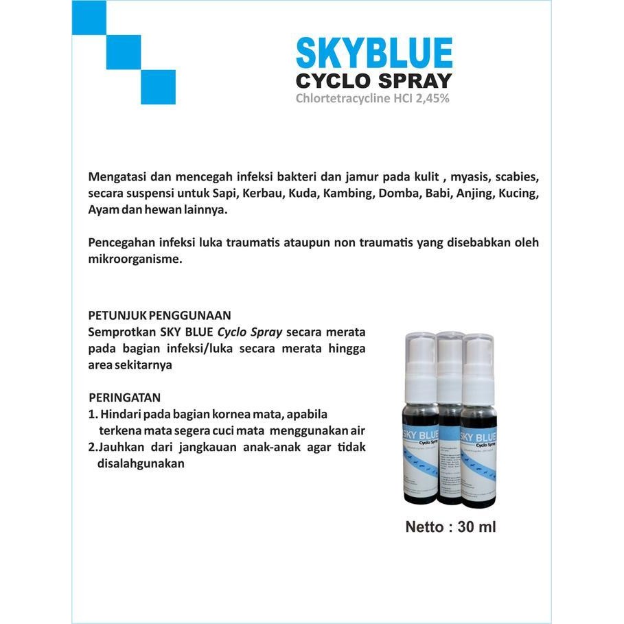 Grosir Sky Blue - Cyclo Spray Obat Luka Hewan