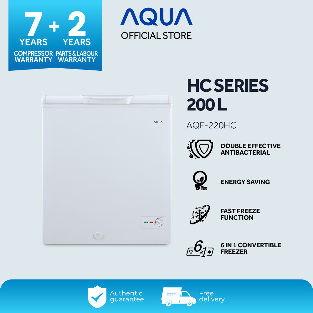 AQUA AQF-220HC CHEST FREEZER 1 DOOR (200 L/WHITE)