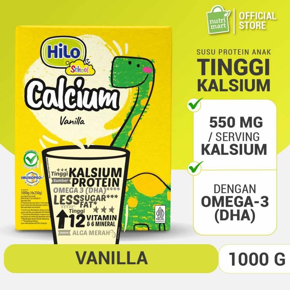 

Bisa Cod Hilo School Vanilla 1000 Gram - Susu Tinggi Kalsium Lebih Rendah Lemak Aq-54