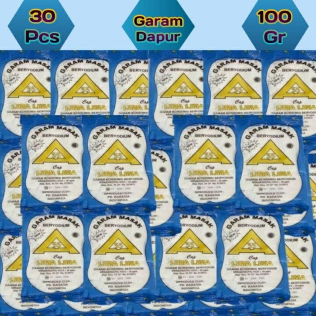 

30 Pcs Garam Masak Dapur Cap Lima Lima Beryoudium Termurah
