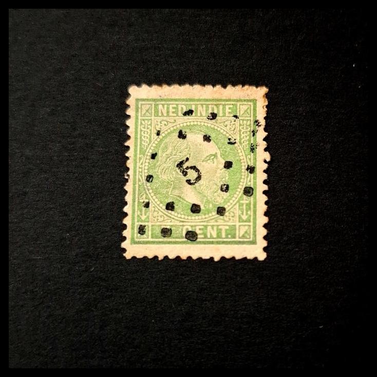 

TERBARU PRANGKO NED INDIE 1874. KING WILLEM III 5 CENT PUNTSTEMPEL/DIAMOND CANCELLATION NO.5 (PADANG) !!