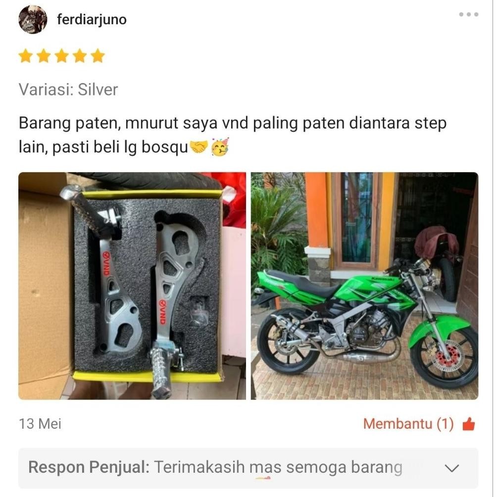 GH Step belakang Ninja R SS kenalpot cobra step Vnd Ninja R SS