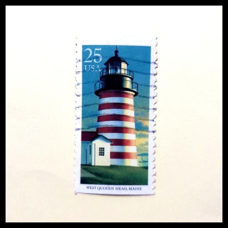

DISKON PRANGKO AMERIKA/USA. MERCUSUAR LIGHTHOUSE - WEST QUODDY HEAD, MAINE. 25 CENT. USED
