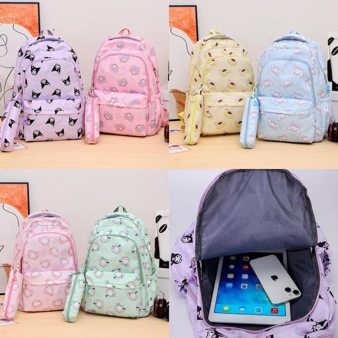 

Miliki Tas Ransel Sekolah Anak Kuromi Pochacho My Melody Pompompurin Hello Kitty Cinnamoroll Kain Oxford Premium Quality Bag Lucu Unik Hadiah Gift