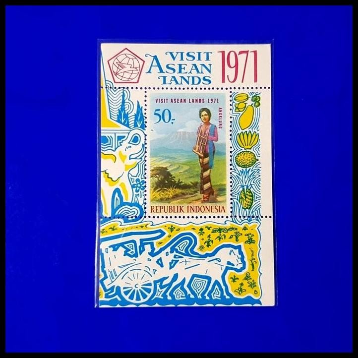

TERBARU PRANGKO INDONESIA ANGKLUNG. SS VISIT ASEAN LANDS 1971. LUX. KAT. 200K !!!!!