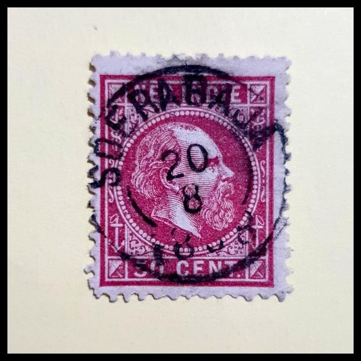

HOT DEAL PRANGKO NED INDIE KING WILLEM III.50 CENT. CAP POS, SOERABAJA 1888 !!!!!!