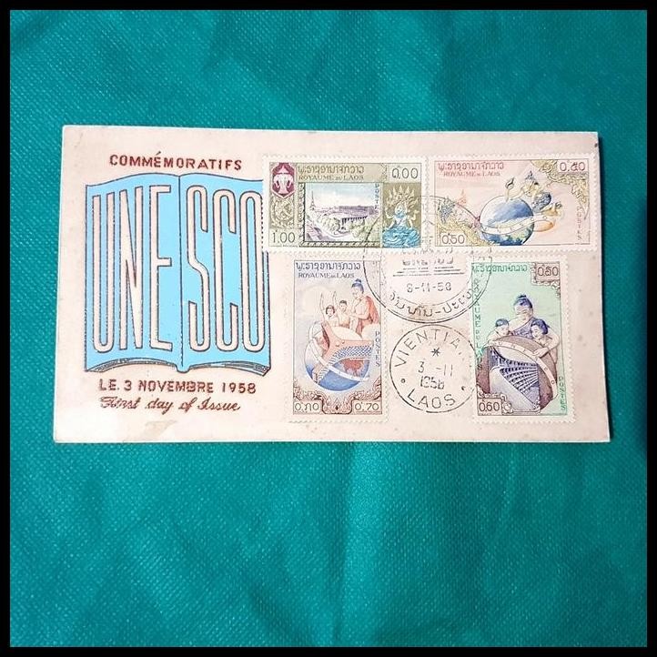 

BEST DEAL PRANGKO LAOS 1958. FDC TEMA UNESCO