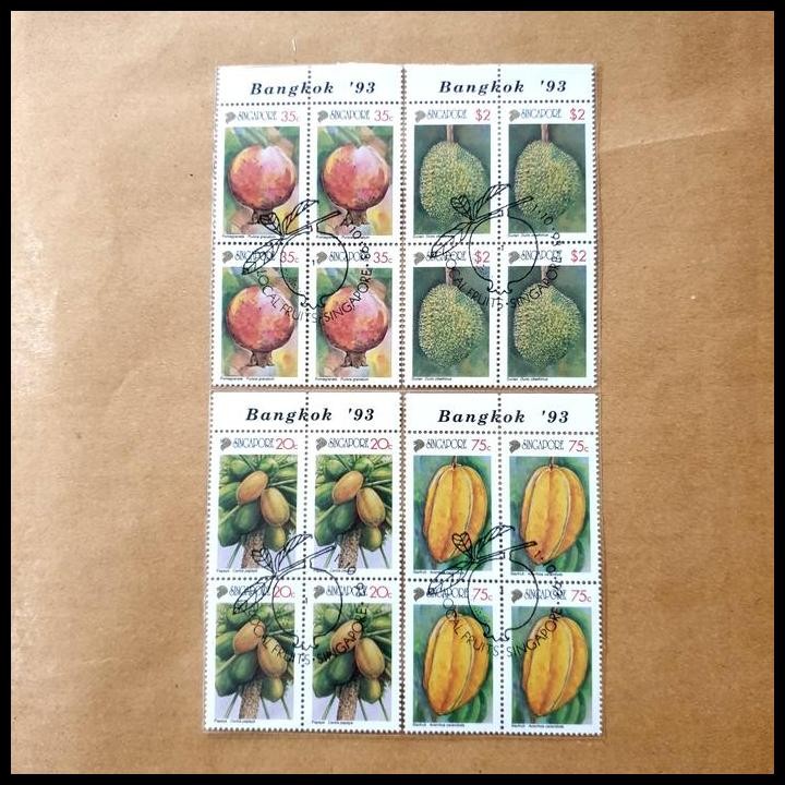 

GRATIS ONGKIR PRANGKO SINGAPORE. FRUITS BUAH BUAHAN. BLOK-4. PAMERAN BANGKOK '93 !!!