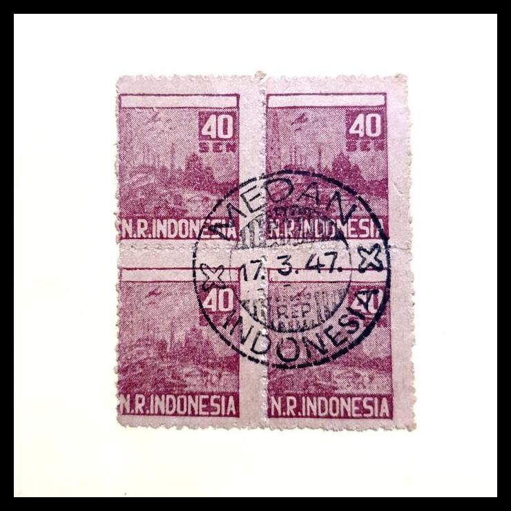 

DISKON PRANGKO REVOLUSI SUMATRA 1947. S26 40 SEN B-4 CAP POS MEDAN 17.3.47 !!!!!!