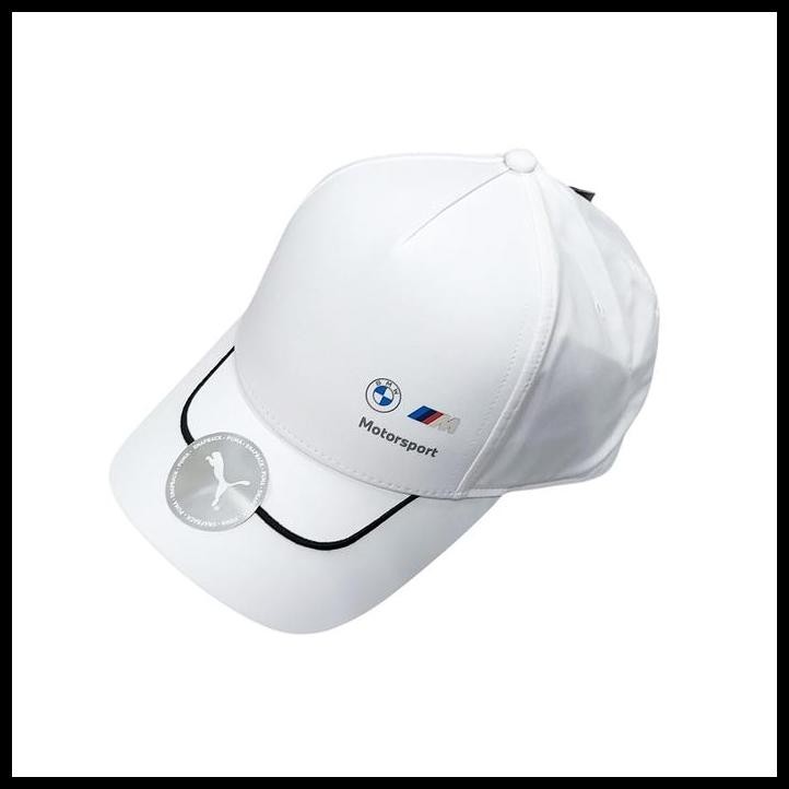 GRATIS ONGKIR ORIGINAL BMW M MOTORSPORT LOGO CAP BASEBALL CAP TOPI WHITE BY PUMA 
