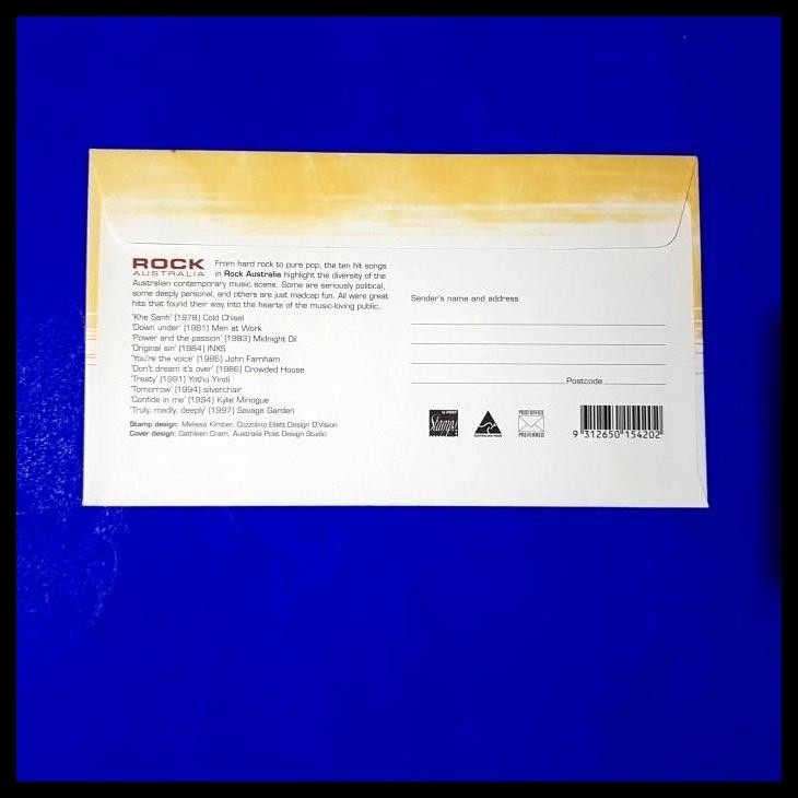 

TERBARU PRANGKO AUSTRALIA. FDC ROCK AUSTRALIA, FROM HARD ROCK TO PURE POP !!!!