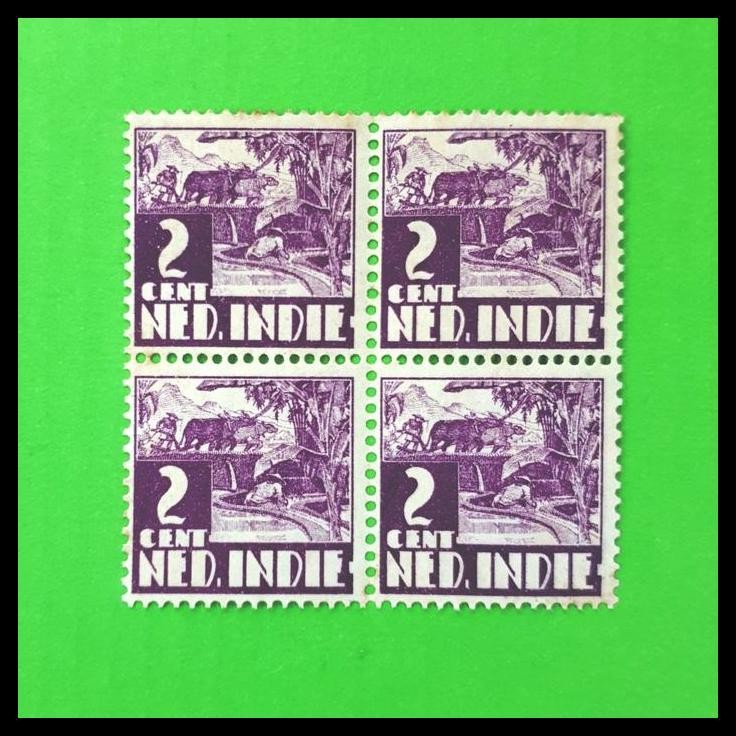 

HOT DEAL PRANGKO INDONESIA-NED INDIE 1934. KERBAU 2 CENT BLOK-4 !