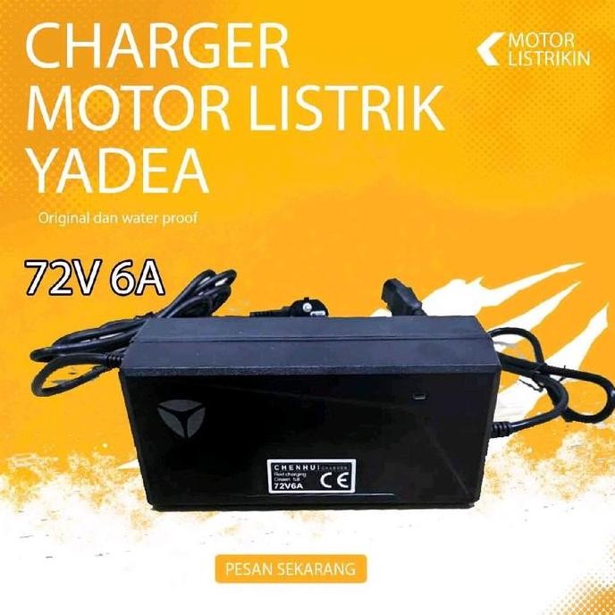 Charger Motor Listrik Yadea Original 72V 6A -Waterproof