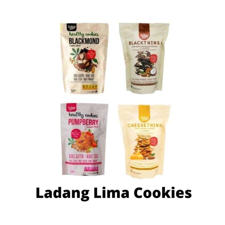 

Cri Blackmond/ Blackthins/ Cheesethins/ Pumpberry Cookies Ladang Lima Gluten Free Snack Sehat