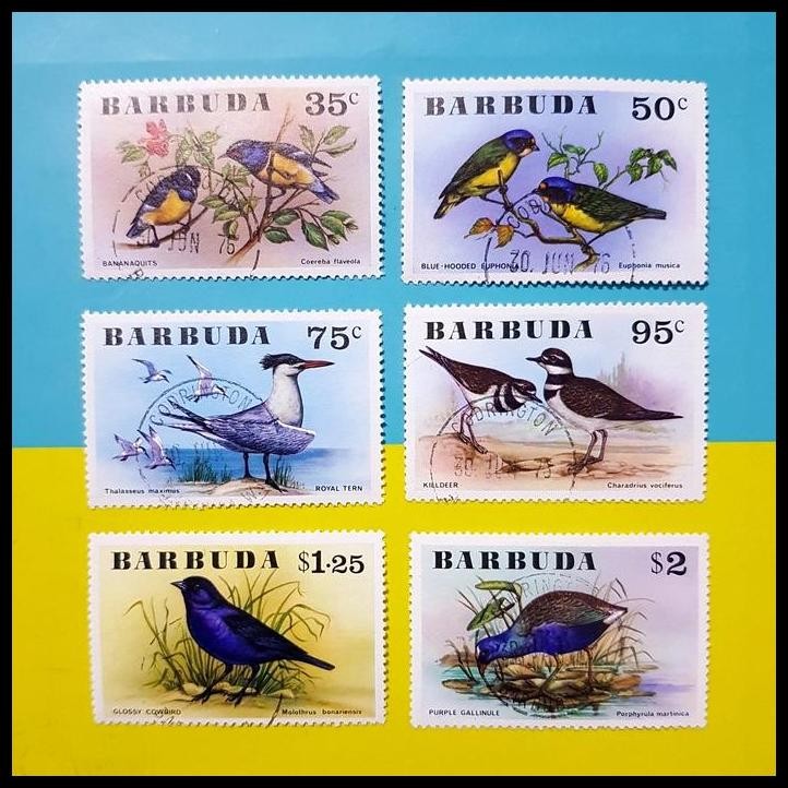 

HOT DEAL PERANGKO/PRANGKO BURUNG DARI BARBUDA 1976. SET (6V). KAT $ 5.45 !