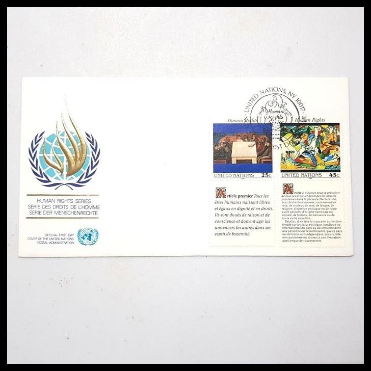 

BEST DEAL PRANGKO UNITED NATIONS. 1989. FDC HUMAN RIGHTS SERIES
