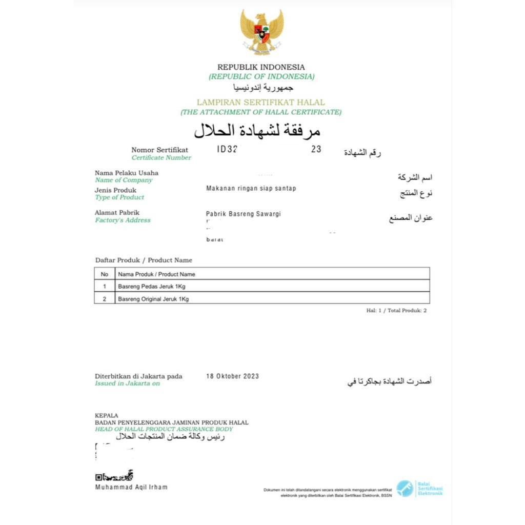 

Cri Basreng Stik 1Kg Viral Pedas Daun Jeruk Bumbu Melimpah