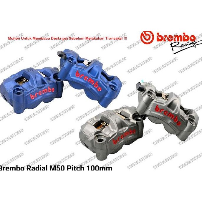 Budi Santoko - Kaliper Brembo M50 100Mm  Kiri Kanan Original Grey / Blue