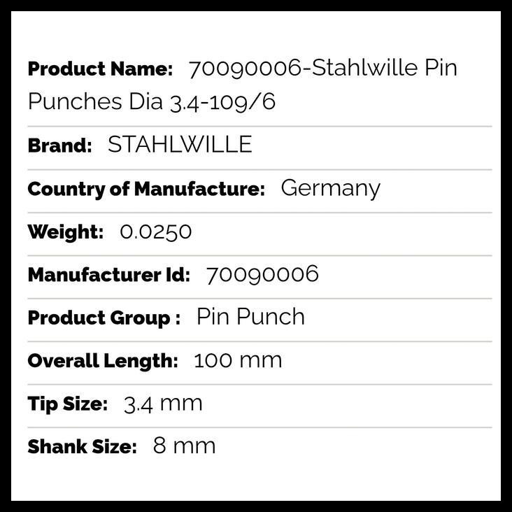 

TERBARU STAHLWILLE PIN PUNCHES DIA 3.4-109/6 !