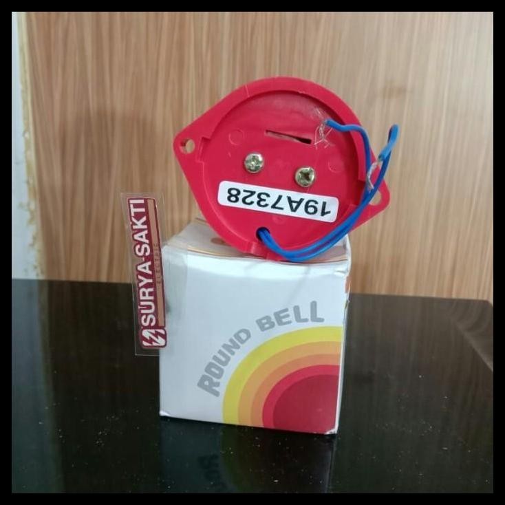 GRATIS ONGKIR PAKET ROUND BELL 220V 55MM ALARM BEL SEKOLAH LISTRIK+SAKLAR ON/OFF+KABEL 10M 